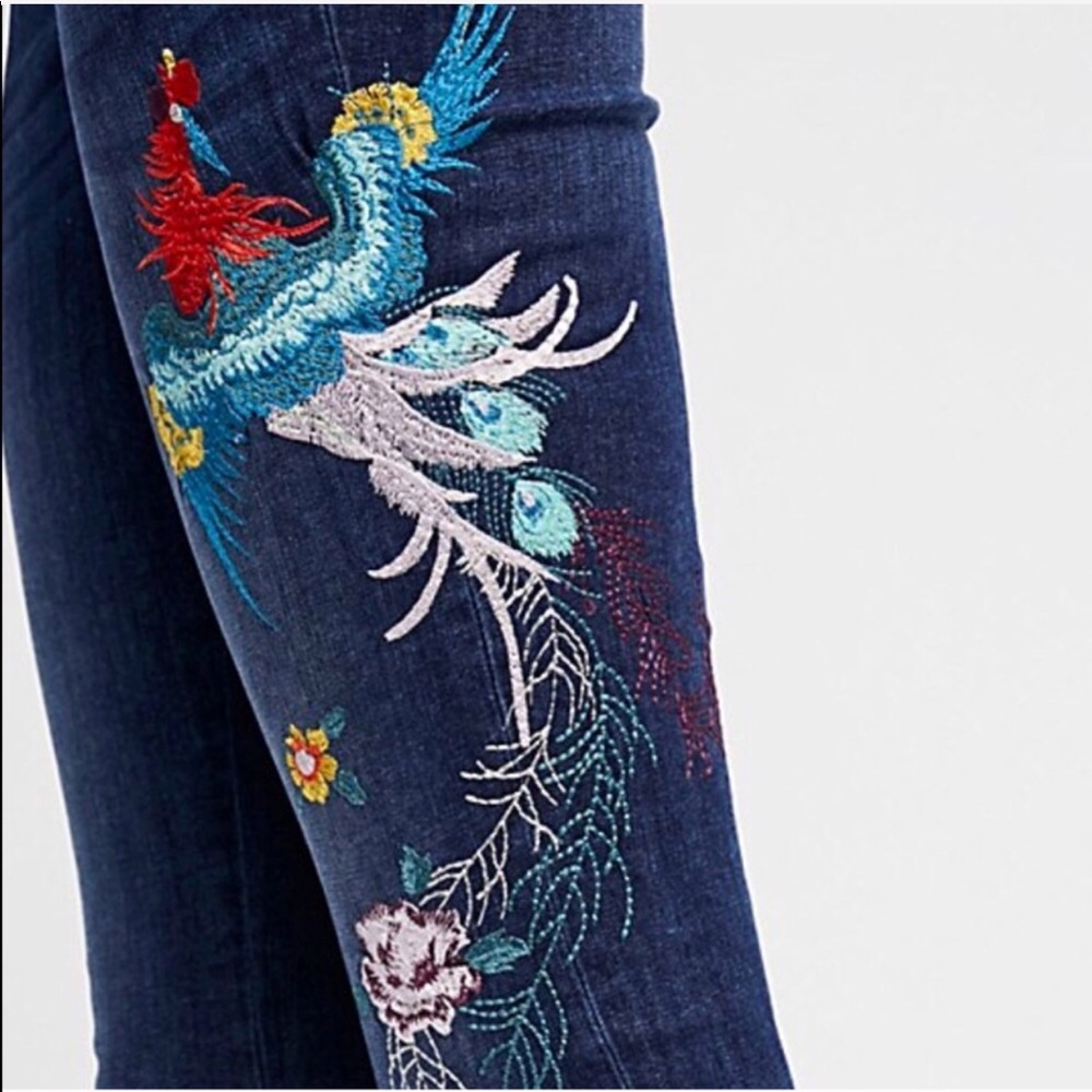 Free People embroidered ankle skinny - Picture 2 of 7
